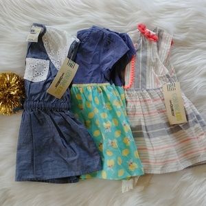 ⭐ 3 Dresses Genuine Kids OshKosh & Cherokee NEW